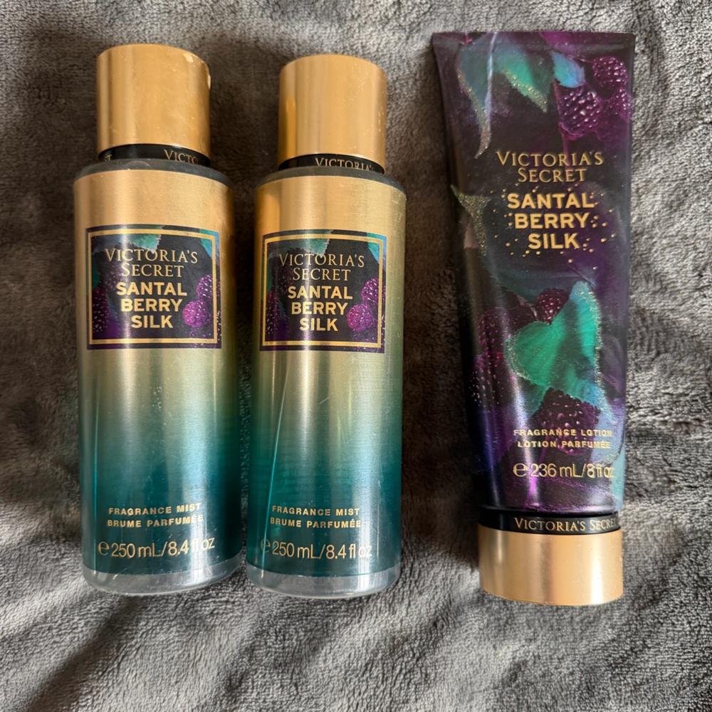 Victoria's Secret Central Amber Silk Body Wash Set - Purple and Gold